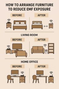 furniture arrange for less emfs